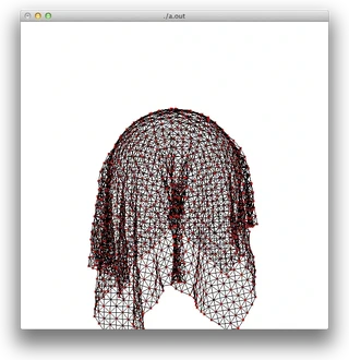 布のシュミレーション(球との衝突)