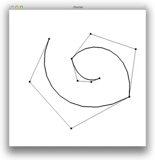 制御点が３次のベジエ曲線