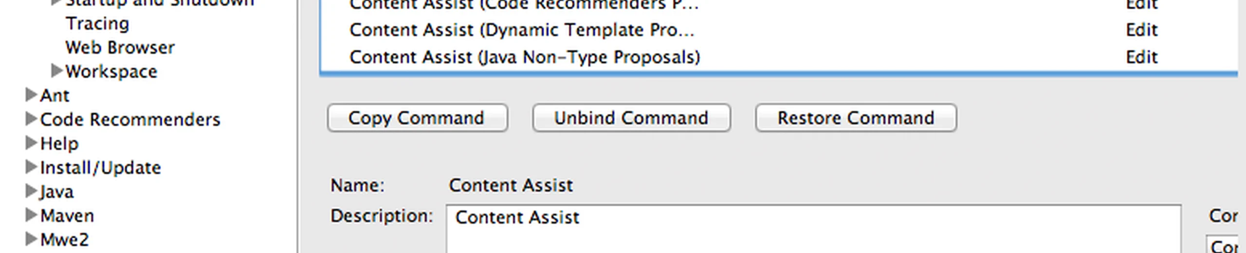 Eclipseのコード補完のショートカットを変更する