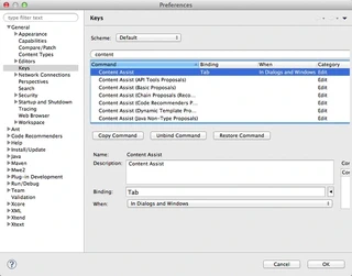 Eclipseの設定画面