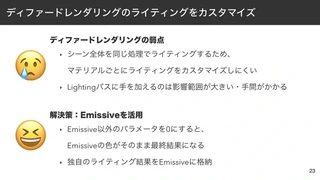 ディファードレンダリングのライティングをカスタマイズ