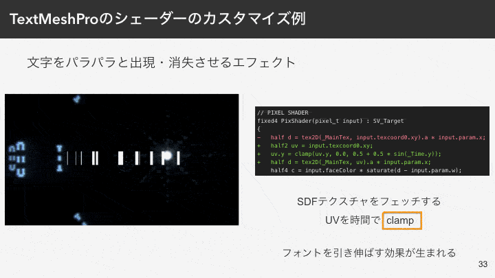 TextMeshProのシェーダーのカスタマイズ例2