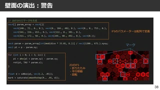 警告の壁面パターン
