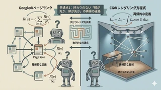 共通点1：終わりのない「鶏が先か、卵が先か」の再帰の迷路