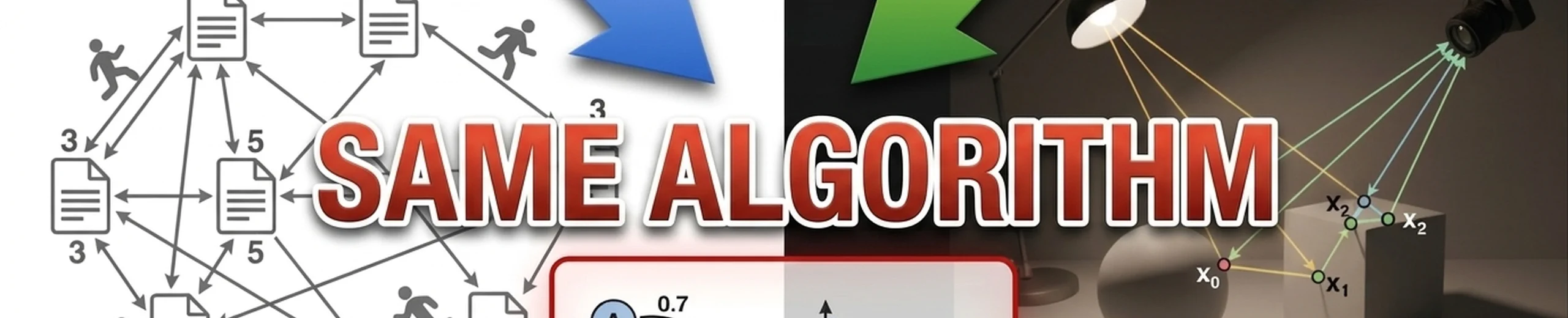 Google Search and Ray Tracing Were Driven by the Same Mathematical Algorithm: A 1998 Miracle in Computer Science