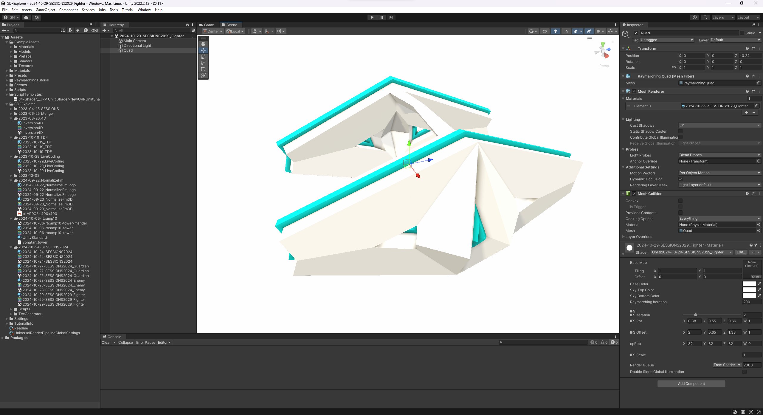 戦闘機 Unity上の下書き カット1